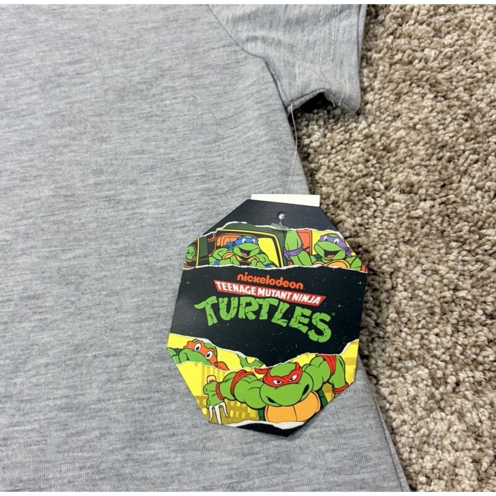 Teenage Mutant Ninja Turtles T Shirt Youth L Short Sleeve Gray NWT - Picture 3 of 7